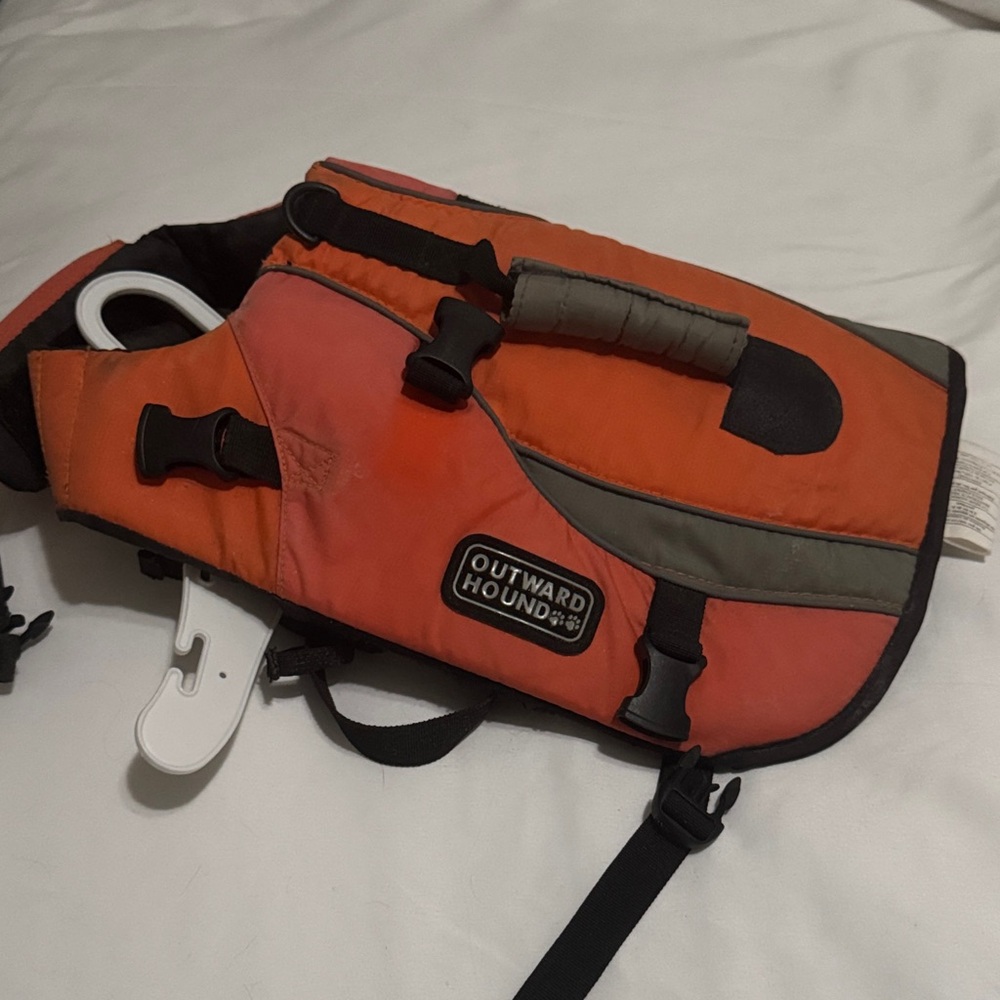 Outward Hound Orange and Black Dog Life Vest
